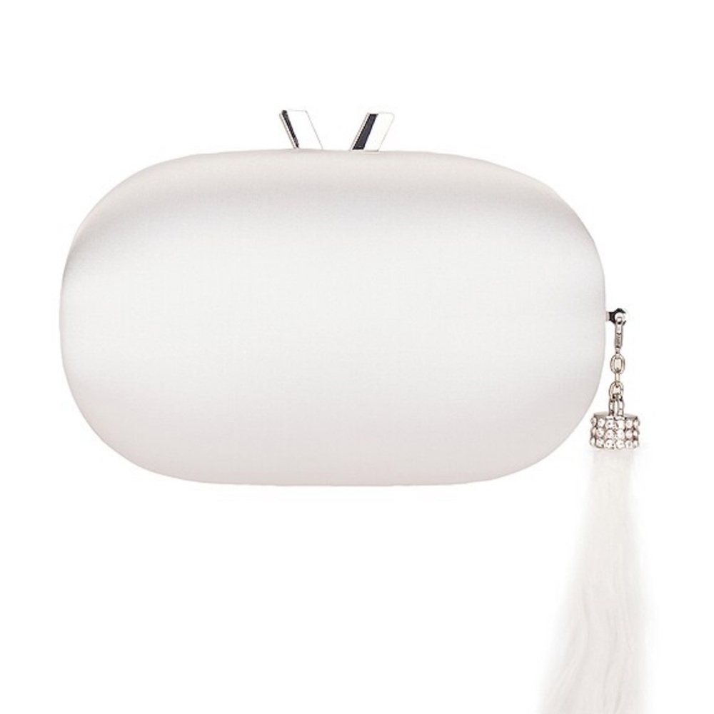 Olga Berg Jenna Feather Tassel Clutch